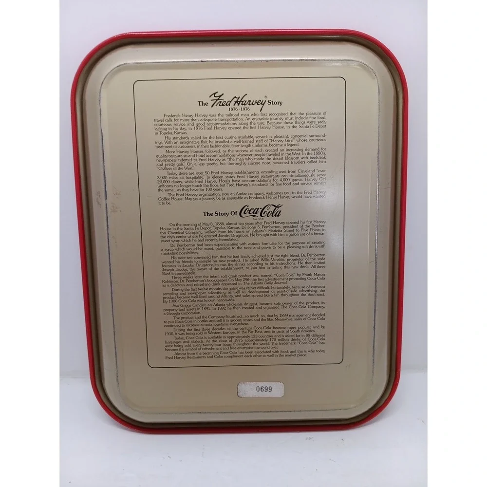 1976 Vintage Coca-Cola Tray, The Harvey Girl, 13.5
